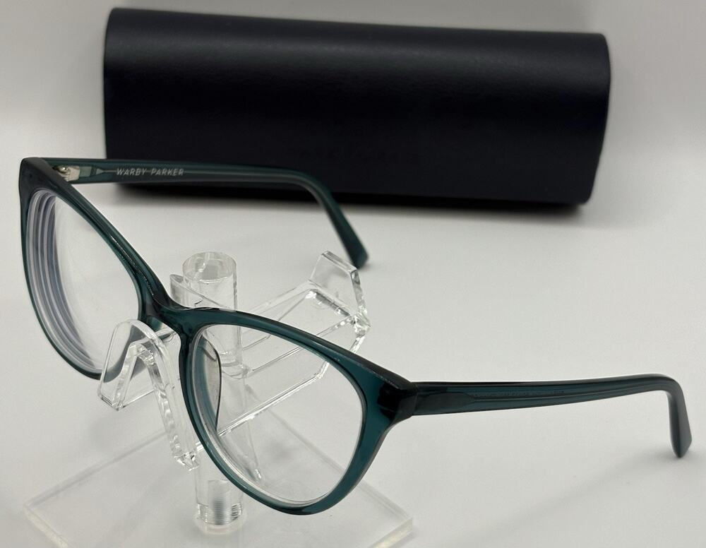 Warby Parker Shea Eyeglasses Teal Cat Eye 50-17-140 w/ Case WP Frame